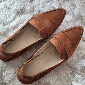 Cole Haan Grand Ambition Pointed Flats Loafers Suede Leather Shoes Brown Sz 6